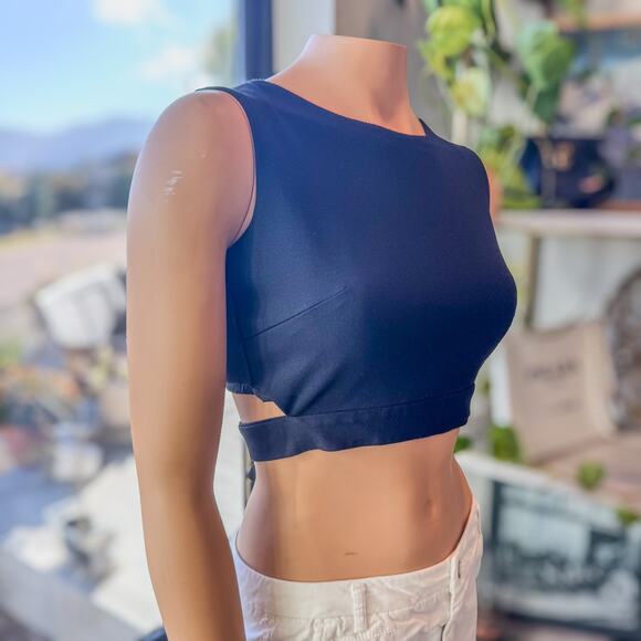 ChicWish, Bowknot Crop Top in Black, Full Zip Back, Sleeveless, Women’s Small - Picture 3 of 11